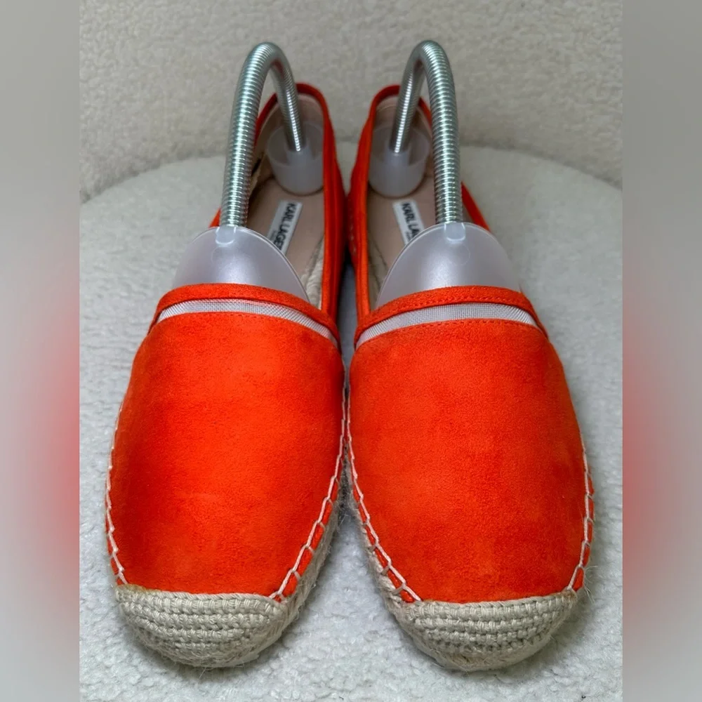 Karl Lagerfeld Paris Alaine espadrilles orange slip-on loafer spring summer‎ 9